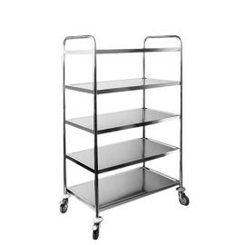 Stainless Steel Dinner Cart Round Tube